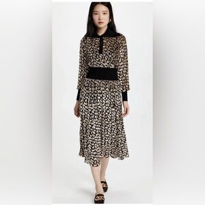 Tory Burch NWT $698 Velvet Devore Dress 4 Little Black Leaves SOLD OUT